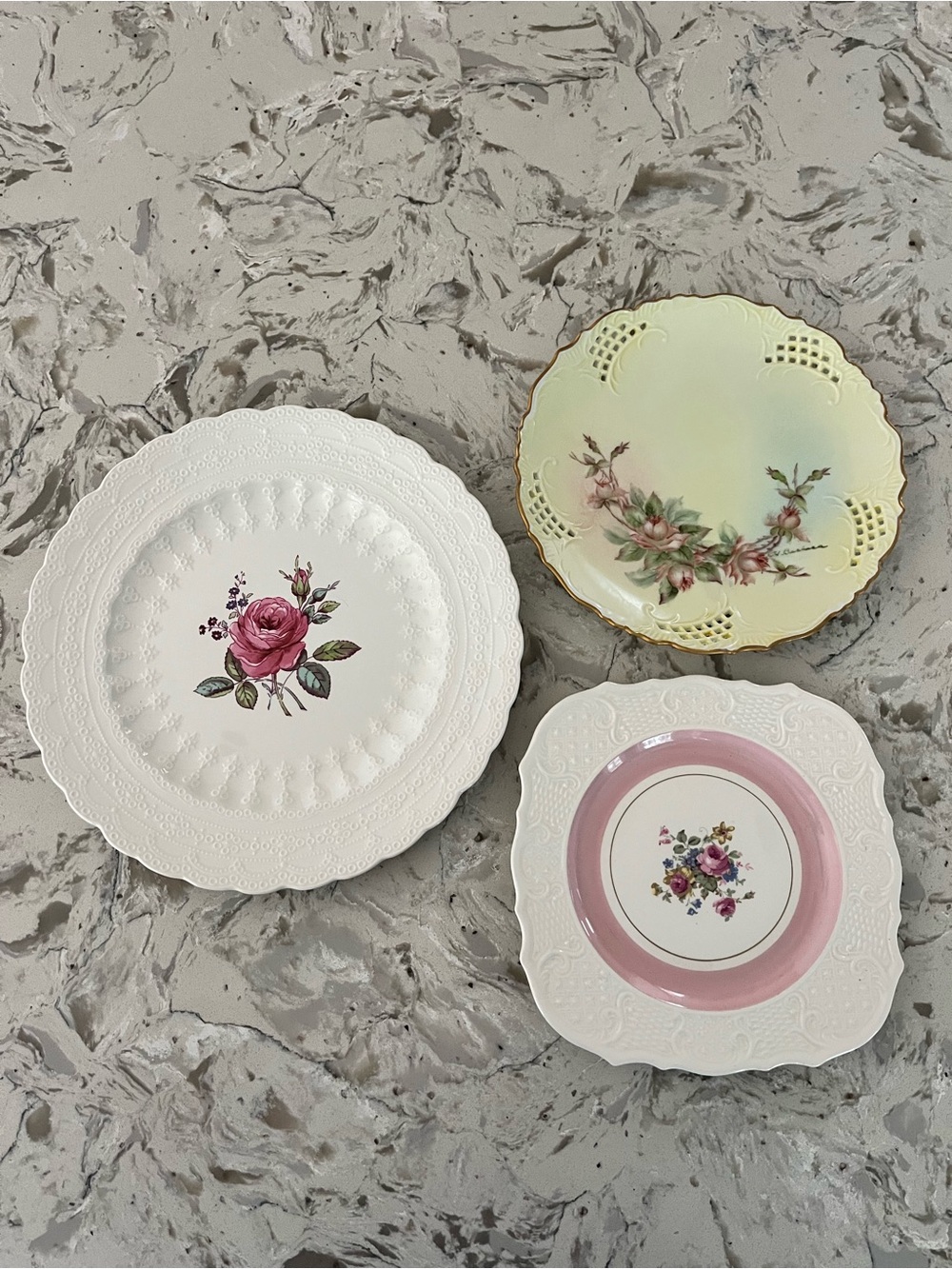 Vintage Floral Plate Set Spode J Barbara Washington Colonial Cottagecore